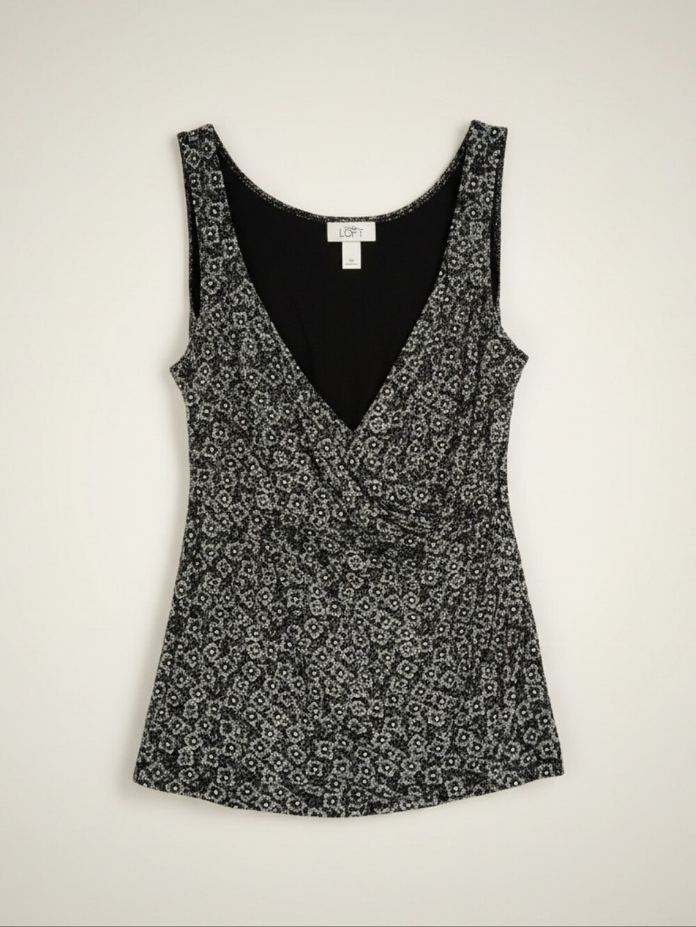 Ann Taylor LOFT Midnight Petal Mosaic Tank Top – Size Medium